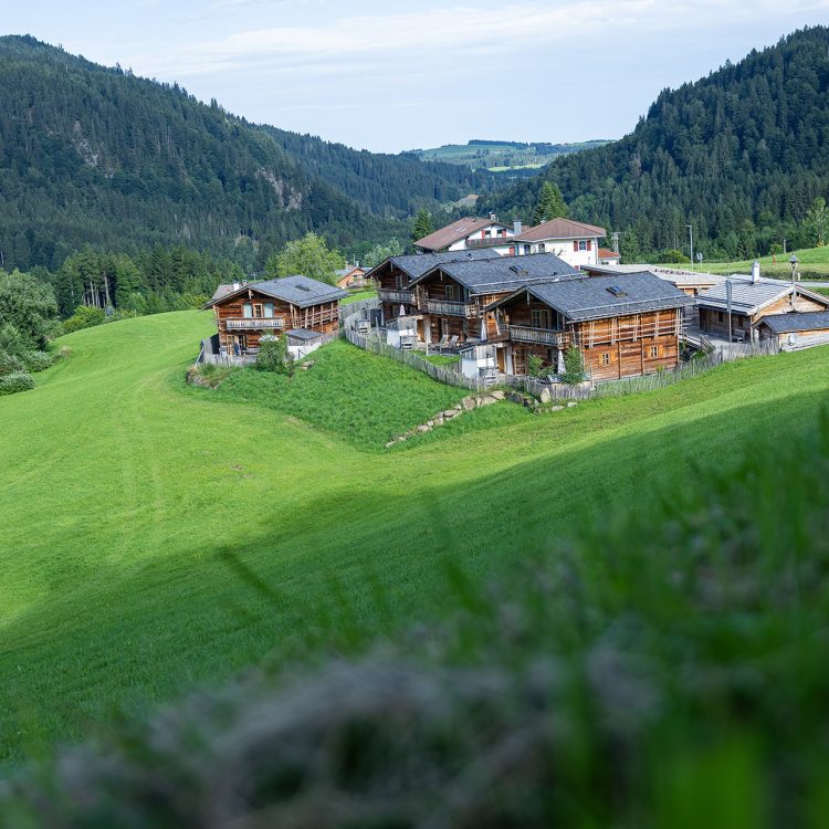 Blick auf die Schrofen Chalets