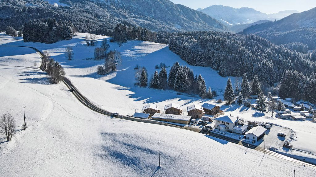 Chalet Dorf Jungholz im Winter