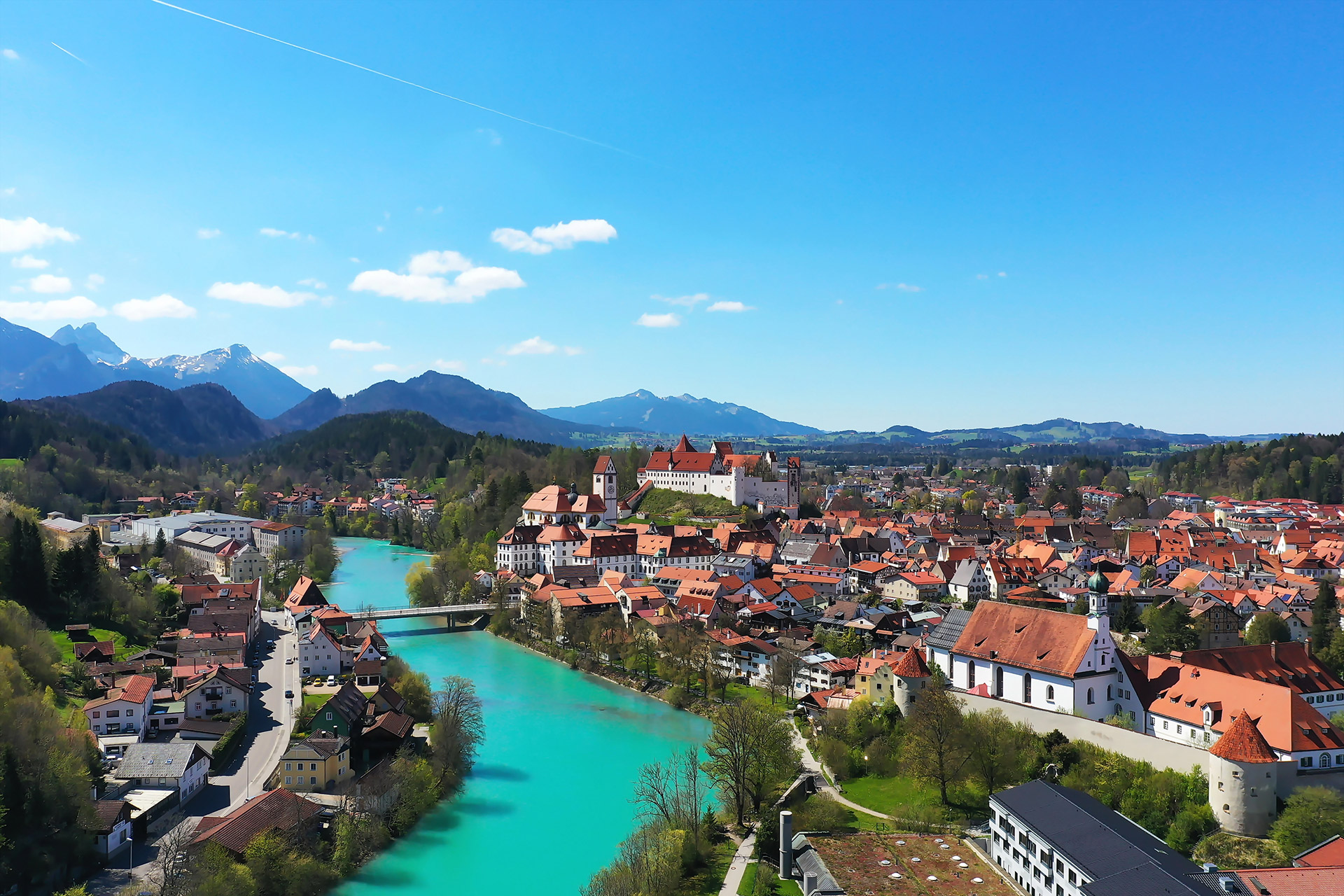 Füssen am Lech bei schönem Wetter